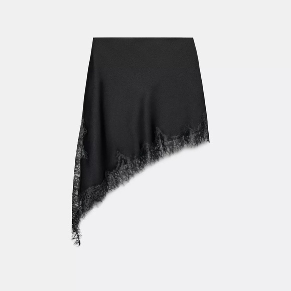 Zara NWT ZW Collection satin lace skirt 5919/211 - Picture 5 of 11